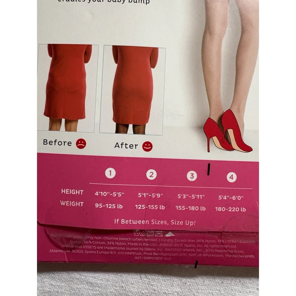 NEW Assets By Spanx Maternity Shaping Sheers Full-Length Pantyhose Size 3 Black